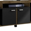 Ver imagem 3 de Rack Measo para TV até 52 Polegadas com 2 Portas Madeira Rústica/Preto Fosco Ool