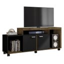 Ver imagem 1 de Rack Measo para TV até 52 Polegadas com 2 Portas Madeira Rústica/Preto Fosco Ool