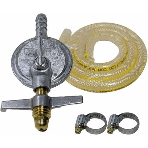 Kit Registro de Gás + Mangueira + 2 Abraçadeiras
