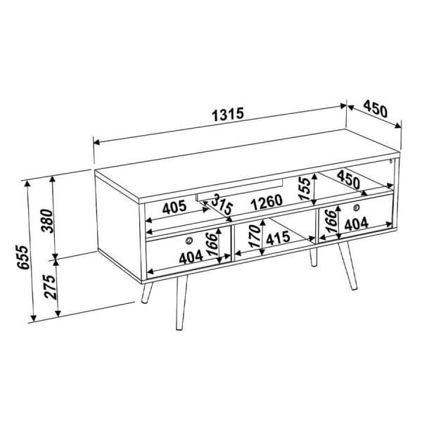 Rack Blake para TV até 42 Polegadas com 2 Gavetas Branco Fosco/Imbuia Ool - 9