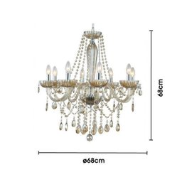 Lustre de Vidro Anjou 8 Braços Bella Iluminação - 3