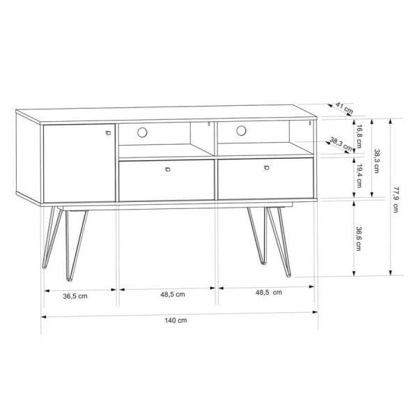 Rack Zaus para TV até 40 Polegadas com 2 Gavetas Preto - 8