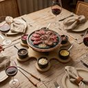 Ver imagem 2 de Kit Fondue Giratório em Pedra Sabão 27 cm Completo