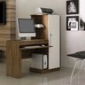 Mesa para Computador com Armário 1 Porta 1 Gaveta Office Valdemóveis - Ipe/Off White - 1
