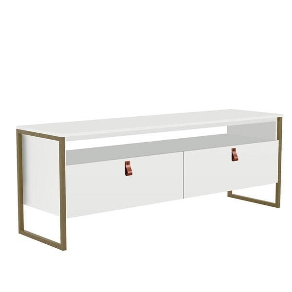 Rack Gregório com 2 Portas Branco/Bronze (Não Ativar) - 1