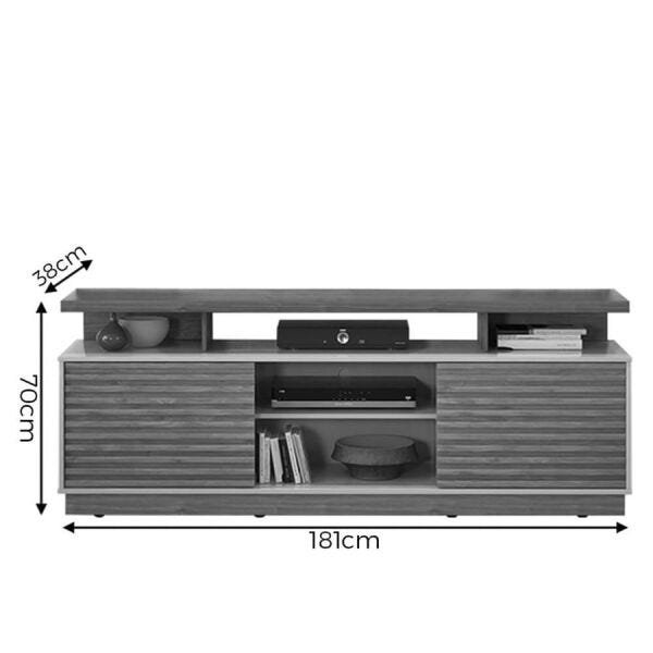 Rack Halibut com 2 Portas de Correr Avelã/Off White Ool - 8