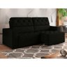 Sofá Vert 3 Lugares (L: 2,15M) Retrátil e Reclinável Suede Liso Preto - 9