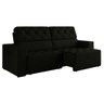 Sofá Vert 3 Lugares (L: 2,15M) Retrátil e Reclinável Suede Liso Preto - 1
