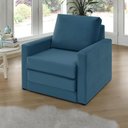 Ver imagem 1 de Poltrona Simi 2 em 1 Poltrona Cama Azul Estofama