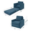 Ver imagem 2 de Poltrona Simi 2 em 1 Poltrona Cama Azul Estofama