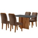 Ver imagem 6 de Sala De Jantar Mesa 120cm Mdf Vidro Canto Reto 4 Cadeiras