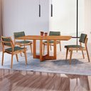 Ver imagem 1 de Mesa Patros Tampo 120cm Laminado Barril com 4 Cadeiras Eva Moderna Mobília