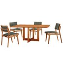 Ver imagem 2 de Mesa Patros Tampo 120cm Laminado Barril com 4 Cadeiras Eva Moderna Mobília