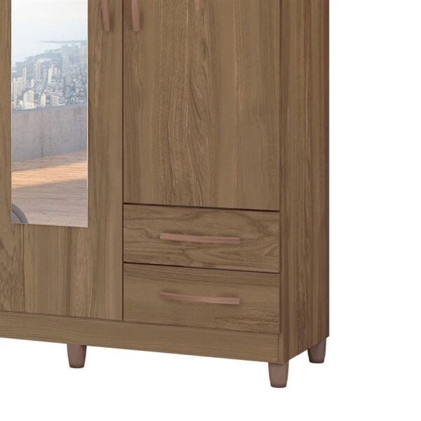 Guarda-Roupa Zoroma 182cm com 4 Portas e 2 Espelhos Canela OOL - 6