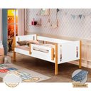 Ver imagem 1 de Cama Infantil c/ Colchão Mirela com Grade de Proteção Branco/Mel Incluso Luminária Led