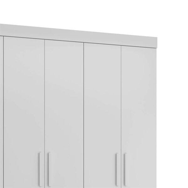 Guarda-Roupa Bolteo 200cm com 6 Portas e 2 Gavetas Branco Fosco - 4