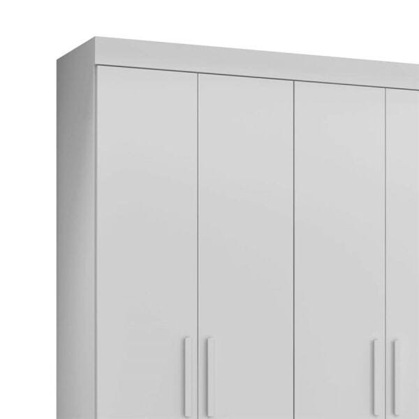 Guarda-Roupa Bolteo 200cm com 6 Portas e 2 Gavetas Branco Fosco - 3