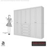 Guarda-Roupa Anlur 262cm com 6 Portas e 4 Gavetas Branco Hp Dst - 9