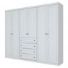 Guarda-Roupa Anlur 262cm com 6 Portas e 4 Gavetas Branco Hp Dst - 1