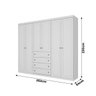 Guarda-Roupa Anlur 262cm com 6 Portas e 4 Gavetas Branco Hp Dst - 8