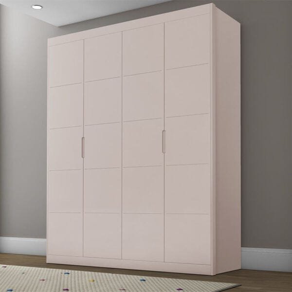 Guarda-Roupa Encanto 168cm com 4 Portas e 3 Gavetas 100% MDF Rosê Acetinado OOL - 9