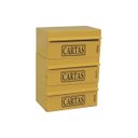 Ver imagem 1 de Caixa Correio Condomínio Frontal Para Muro Amarela 3 Módulos