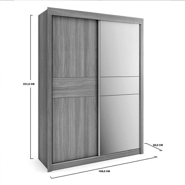 Guarda-Roupa Nirandir 166cm com 2 Portas Freijó OOL - 5