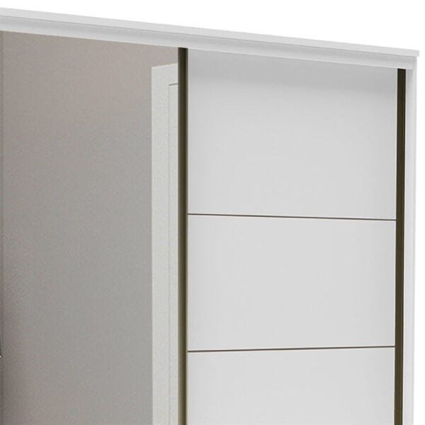 Guarda-Roupa Blima 207cm com 2 Portas de Correr com Espelho 100% MDF Branco - 3