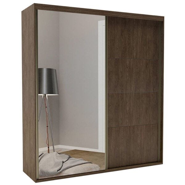 Guarda-Roupa Blima 207cm com 2 Portas de Correr com Espelho 100% MDF Marsala OOL - 1