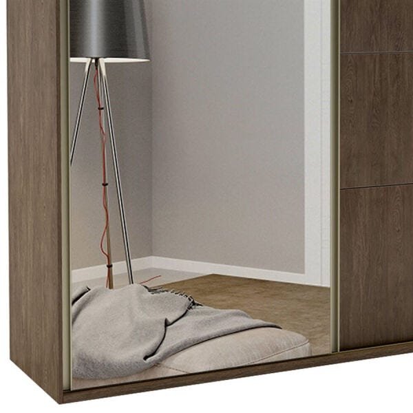 Guarda-Roupa Blima 207cm com 2 Portas de Correr com Espelho 100% MDF Marsala OOL - 2