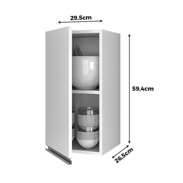 Armário Aéreo Osion com 1 Porta Branco OOL - 7