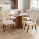 Ver imagem 2 de Conjunto Sala de Jantar Mesa 1,20m Moove 4 Cadeiras Milano Viero