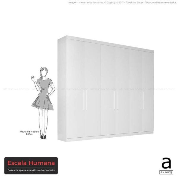 Guarda-Roupa Quereto com 6 Portas Branco OOL - 8