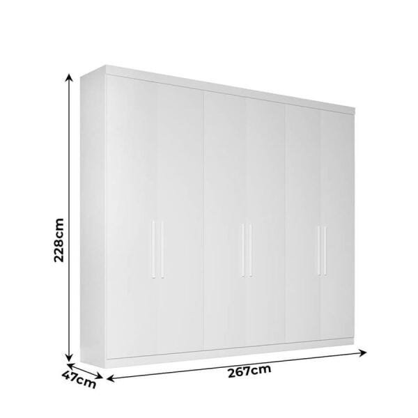 Guarda-Roupa Quereto com 6 Portas Branco OOL - 7