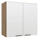 Ver imagem 5 de Armário de Cozinha e Lavanderia com 2 Portas Duplo Aéreo Módulo Suspenso Nogal/branco Paris