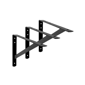 3x Suporte Mão Francesa Reforçada Preta 40cm