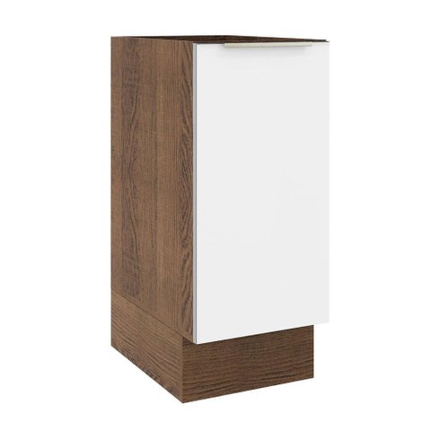 Balcão 35 Cm 1 Porta (sem Tampo) Rustic/Branco Veludo