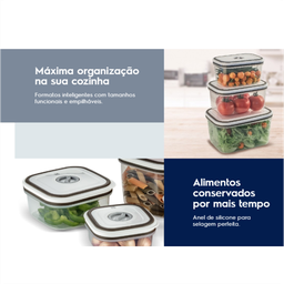 Conjunto de 08 Potes Herméticos de Plástico Redondo Electrolux - 8