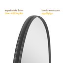 Ver imagem 5 de Espelho Pinterest Grande Orgânico Borda Couro 3cm Decorativo Sala Quarto 44x64cm Mod. Pílula Preto