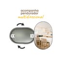 Ver imagem 4 de Espelho Pinterest Grande Orgânico Borda Couro 3cm Decorativo Sala Quarto 44x64cm Mod. Pílula Preto