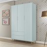 Guarda-Roupa Theo 136cm com 3 Portas e 2 Gavetas 100% MDF Menta/Nature - 9