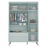 Guarda-Roupa Theo 136cm com 3 Portas e 2 Gavetas 100% MDF Menta/Nature - 2