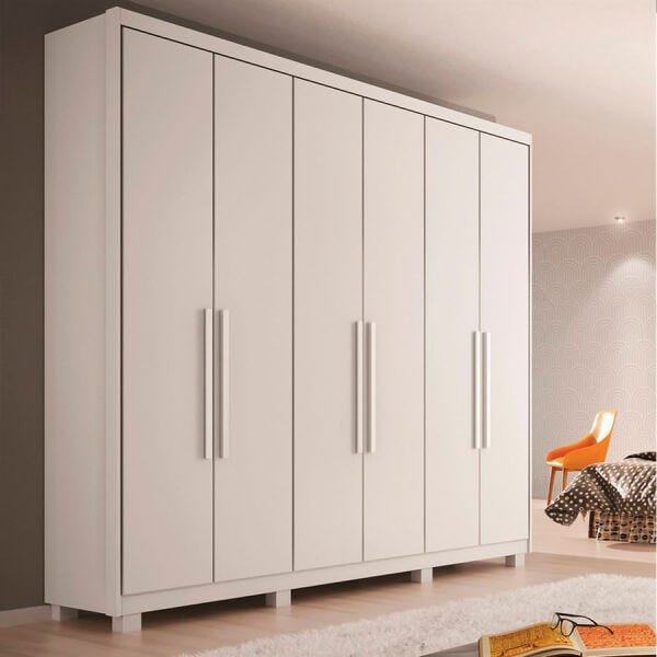 Guarda-Roupa Dico 223cm com 6 Portas Branco OOL - 7