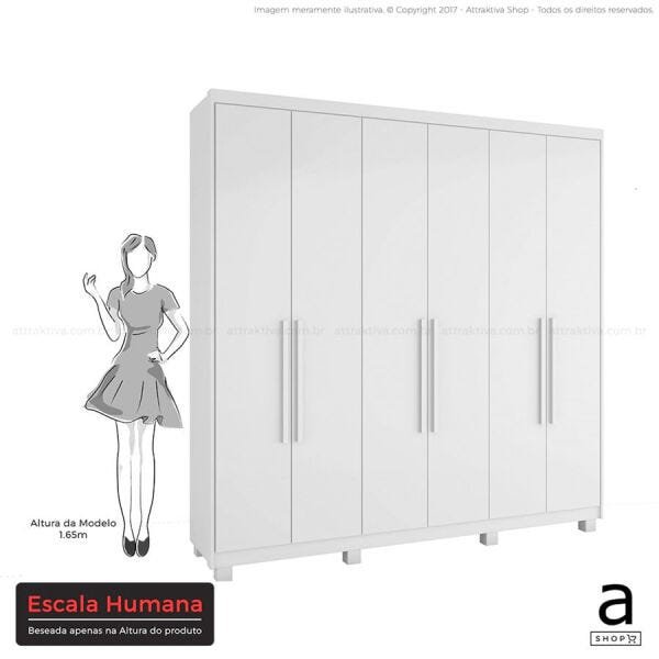 Guarda-Roupa Dico 223cm com 6 Portas Branco OOL - 6