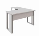 Ver imagem 5 de Escrivaninha em L 120 cm X 150 cm Home Office e Escritório Pés Metal F5 Office Cor:Cinza