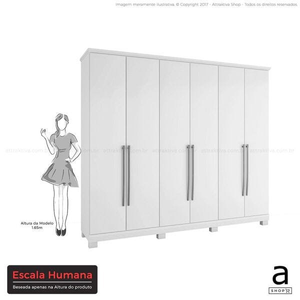 Guarda-Roupa Lombardy 274cm com 6 Portas Branco OOL - 6