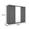 Guarda-Roupa Yasmin 216cm com 1 Porta Espelhada Nogueira / Branco Flex OOL - 8