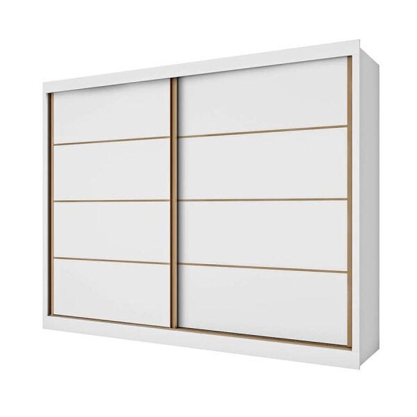 Guarda-Roupa Ester 228cm com 2 Portas de Correr 100% MDF Branco - 1