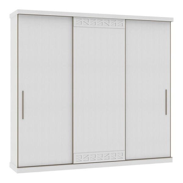 Guarda-Roupa Orlando 250cm com 3 Portas de Correr Branco Tx OOL - 1