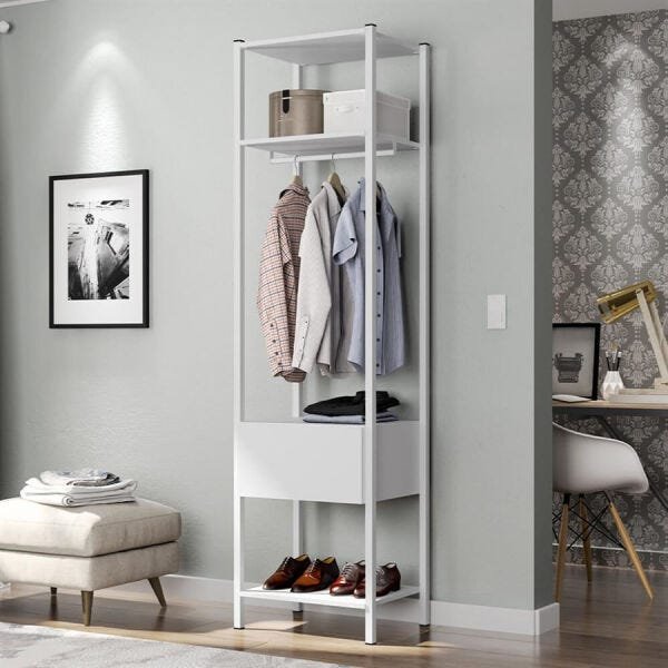 Closet Modulado Betha (L: 54cm) com 1 Gaveta Branco - 8